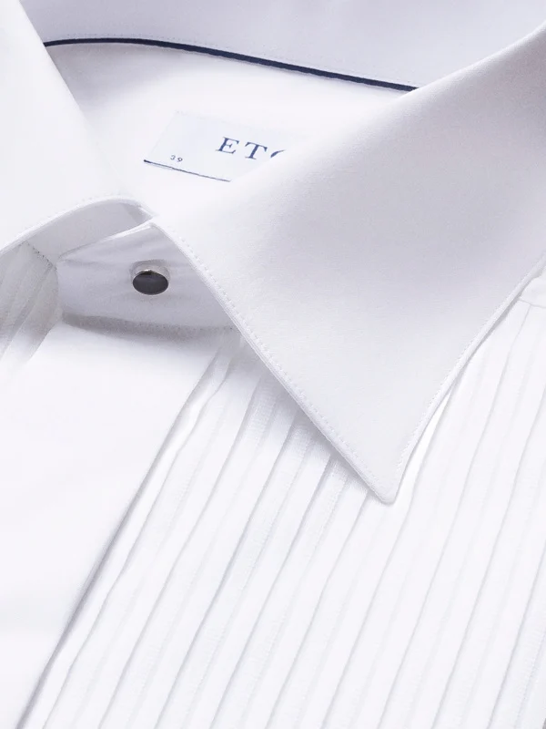 Slim Fit White Plissé Shirt