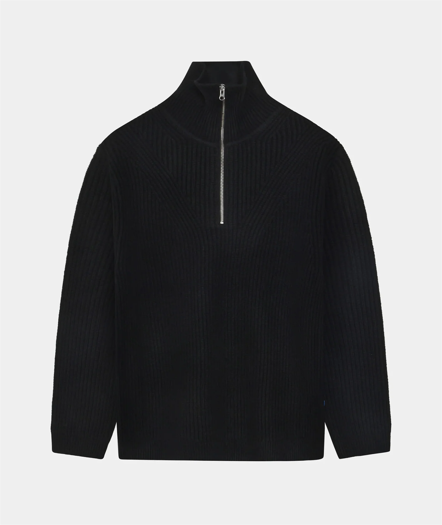 Half Zip Wool Knit - Black
