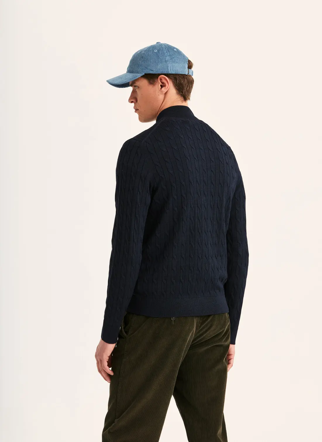 Merino Cable Zip Cardigan