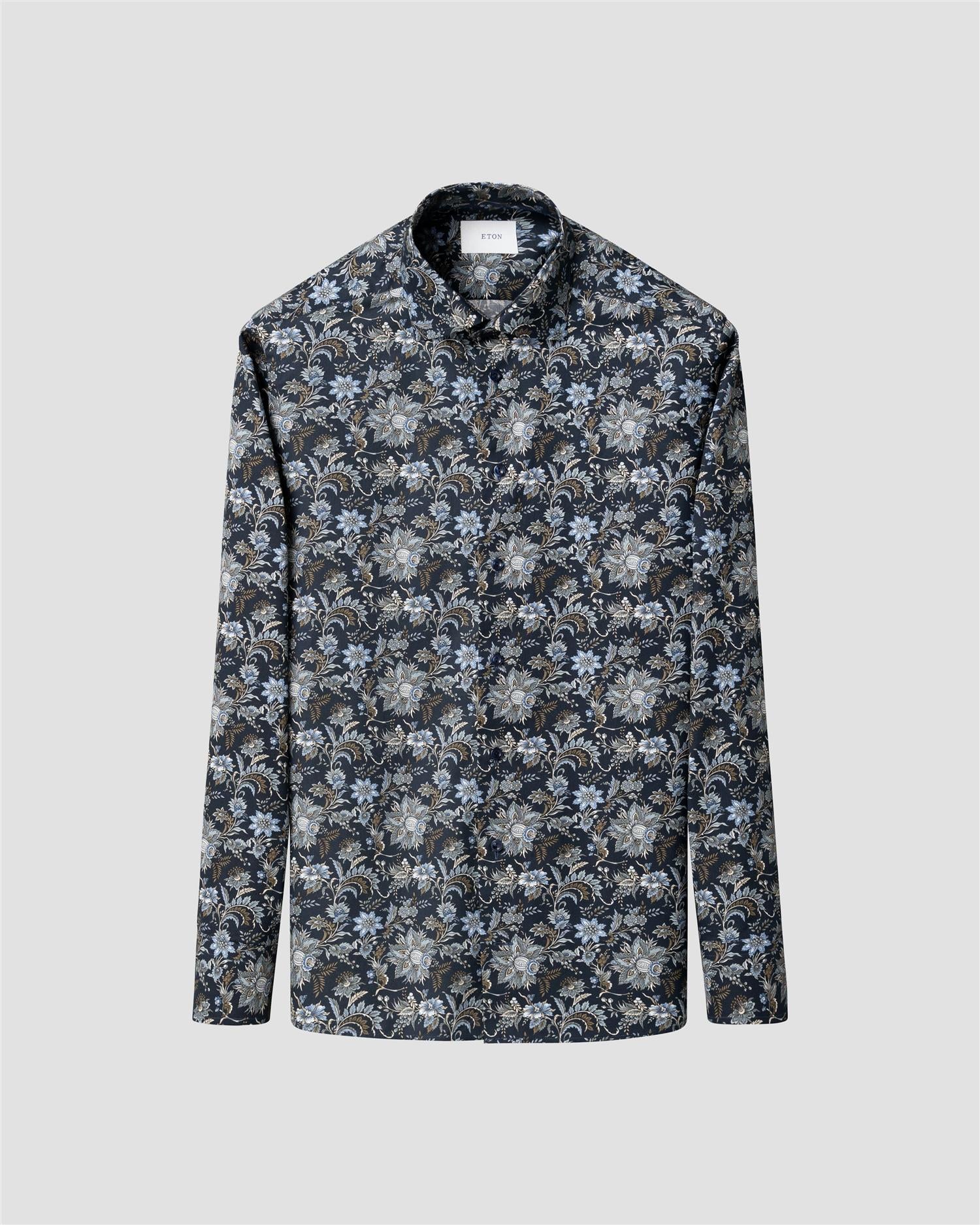 Slim Fit Floral Print Signature Twill Shirt