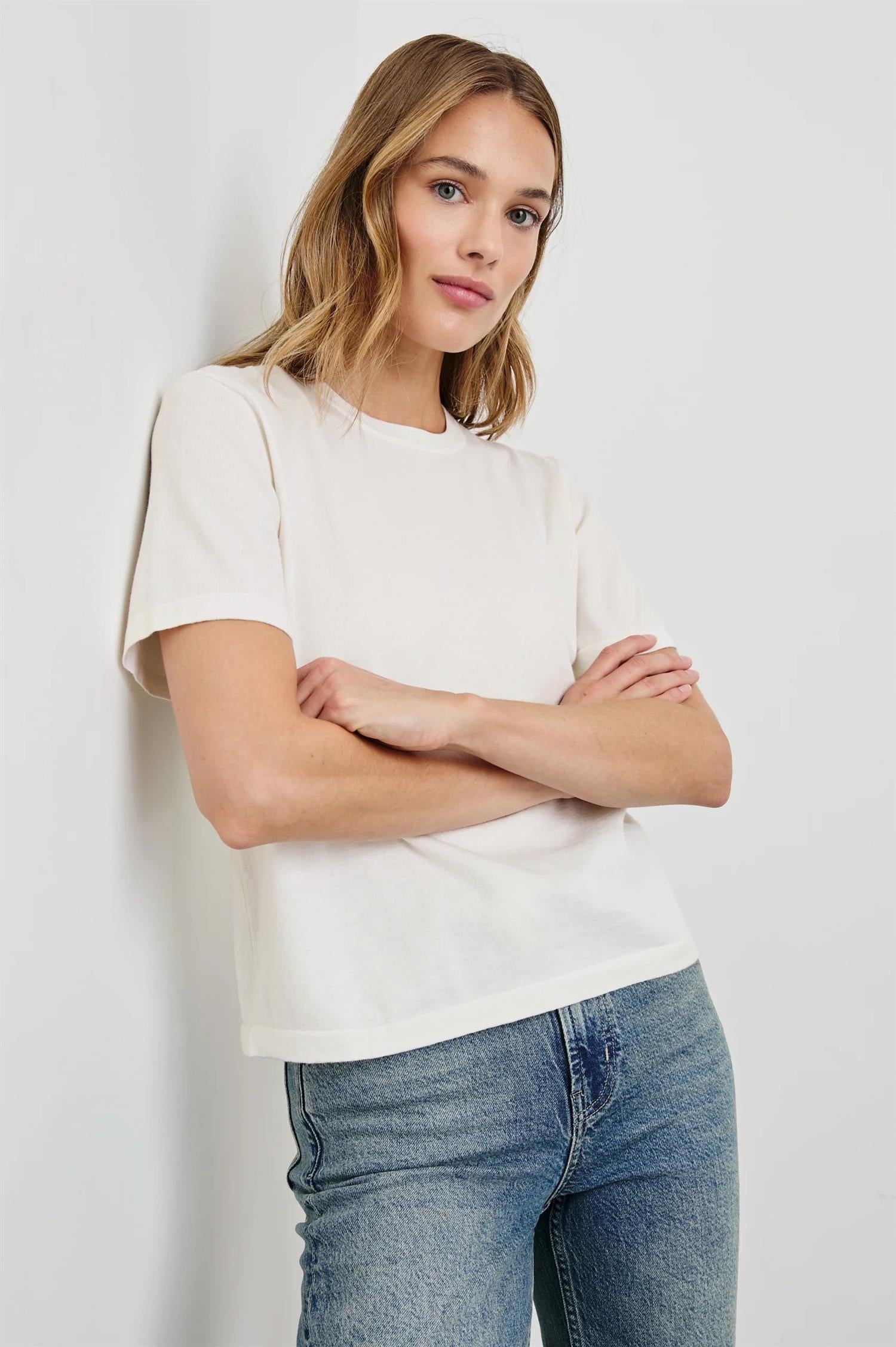 COTTON CASHMERE SHORT SLEEVE TEE