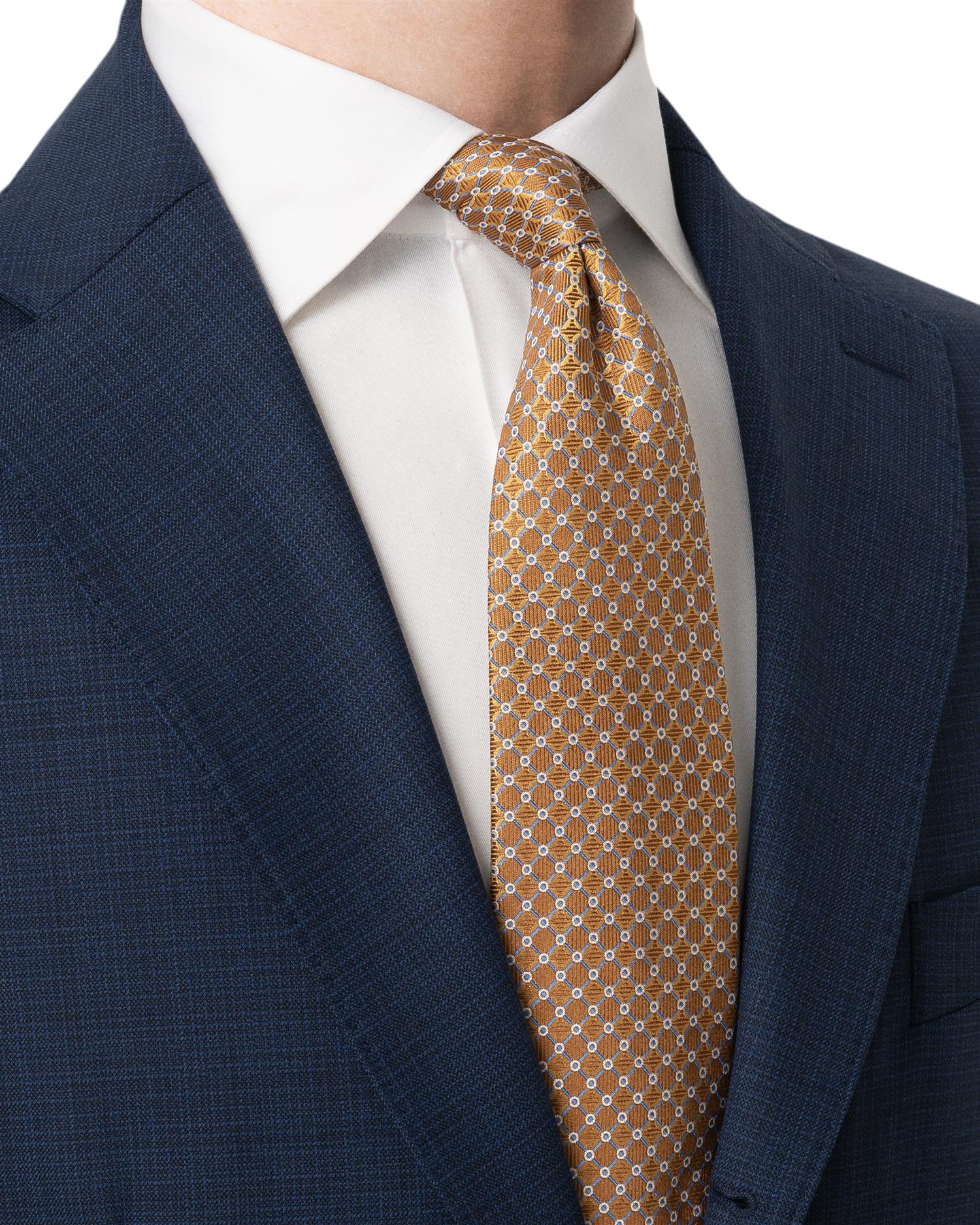 Yellow Geometric Woven Silk Tie