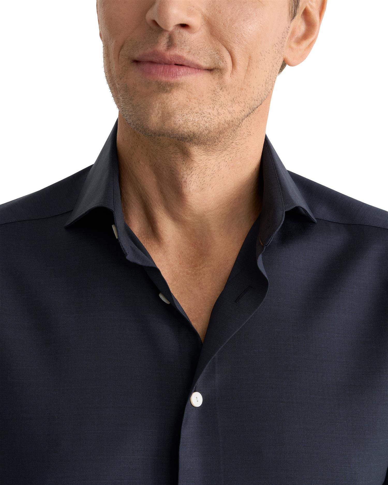 Navy blue Solid Merino Shirt
