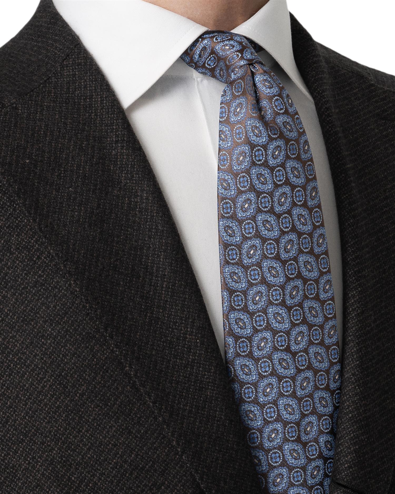 Brown Medallion Woven Silk Tie