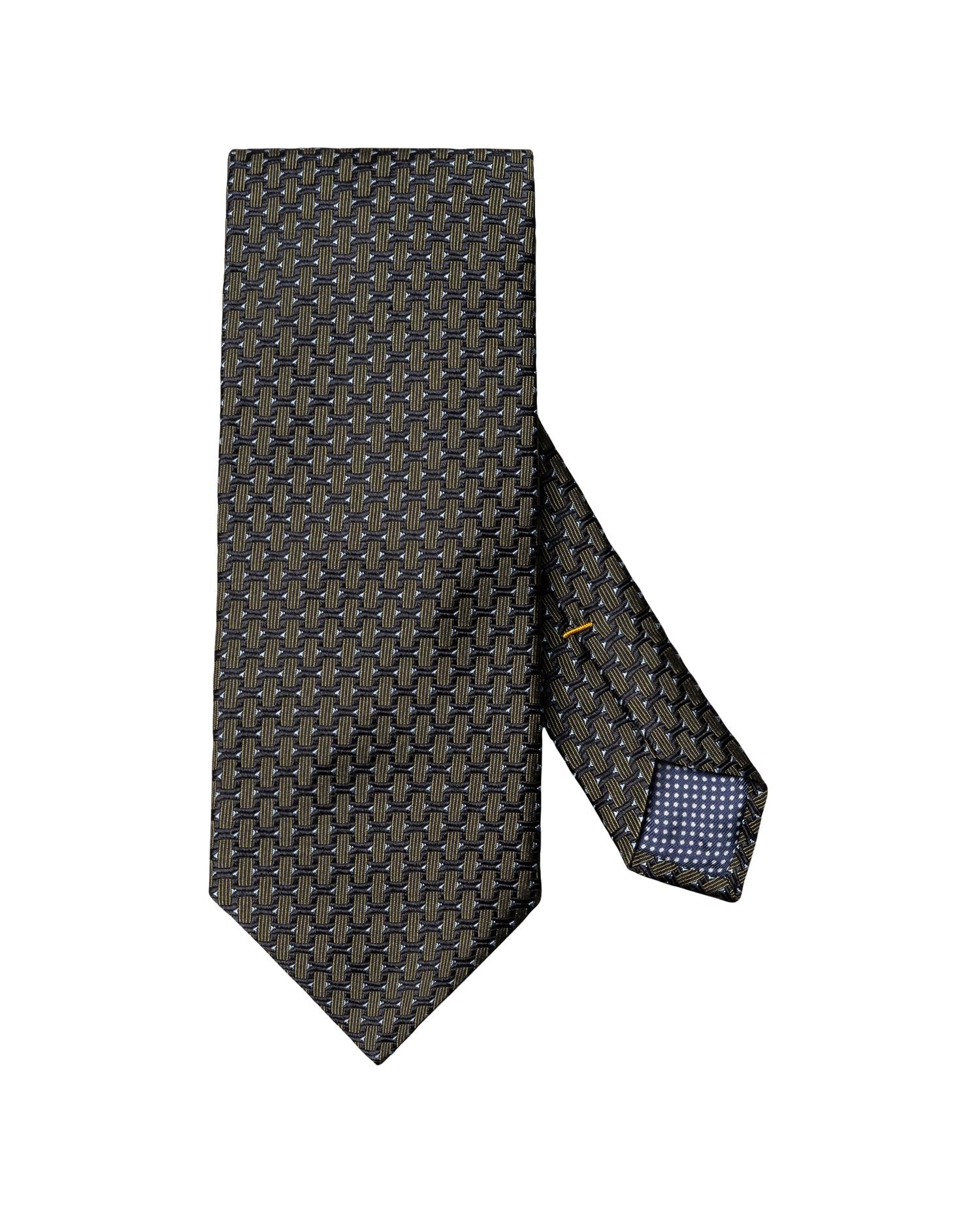 Dark green Geometric Woven Silk Tie