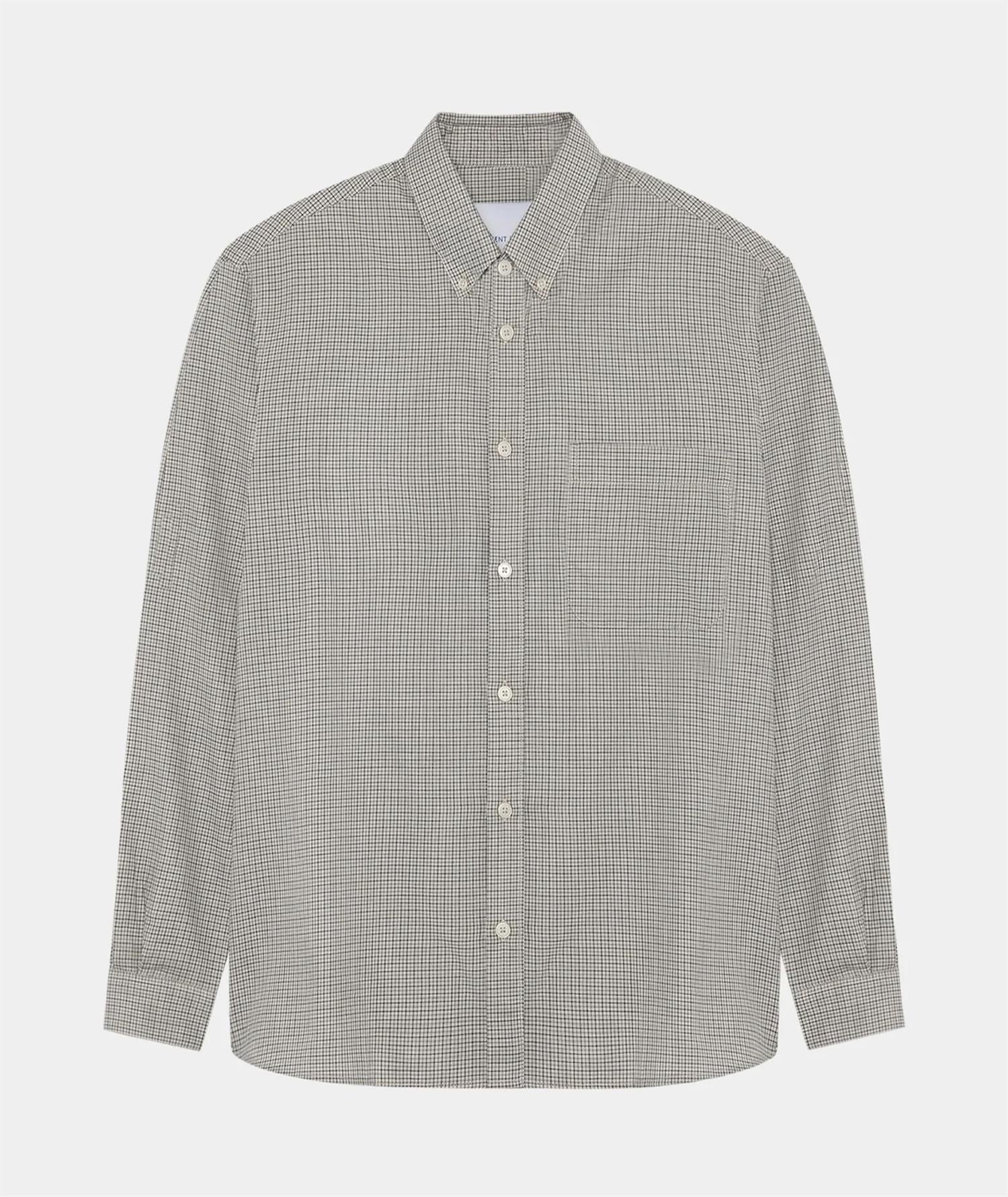 Relaxed LS Button Down Shirt - Bone/Grey Check