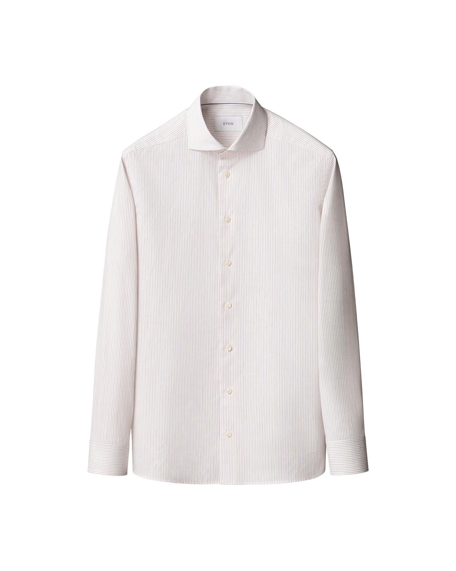 Orange Striped Fine Twill Shirt