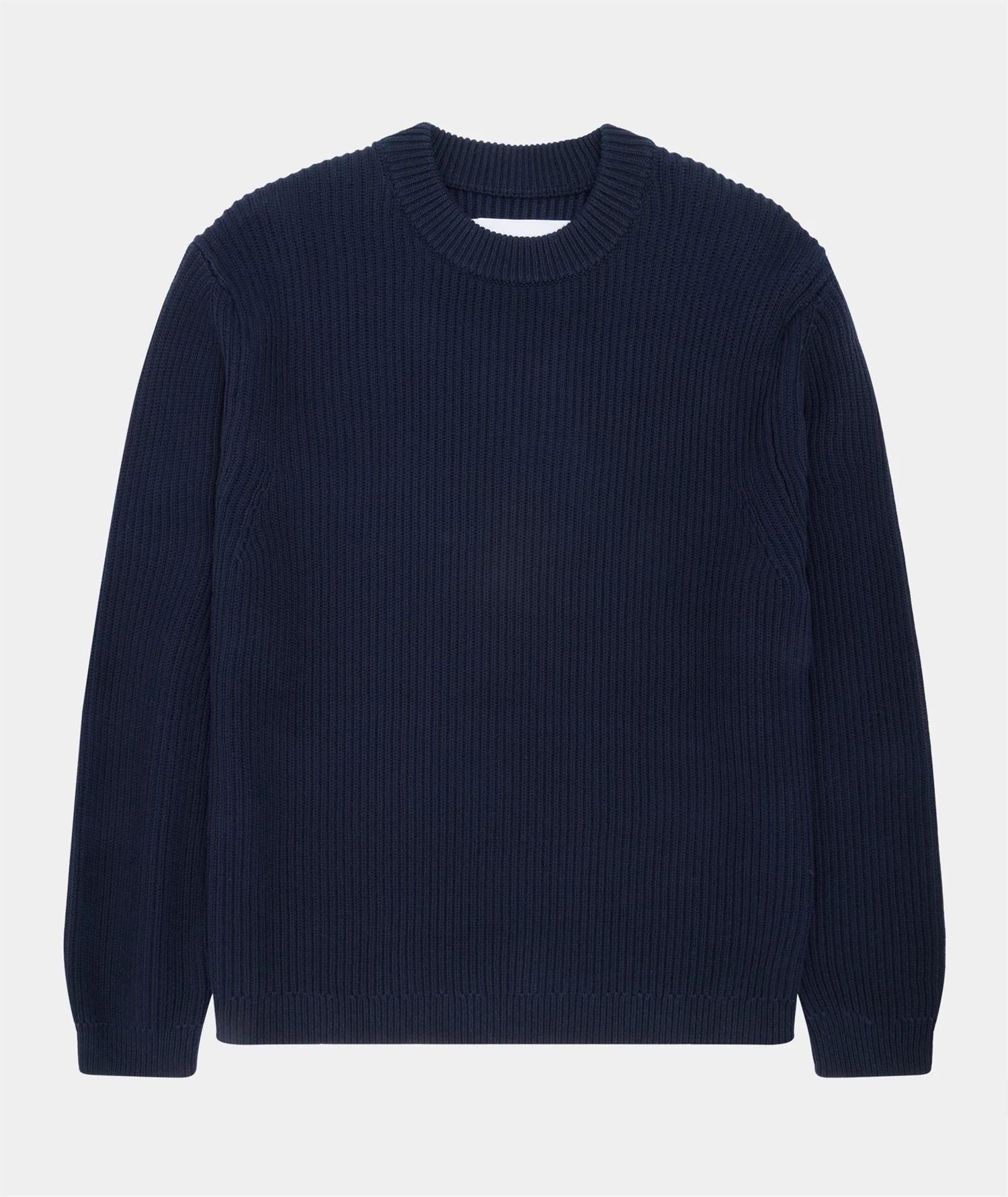 Boxy Cotton Knit - Navy