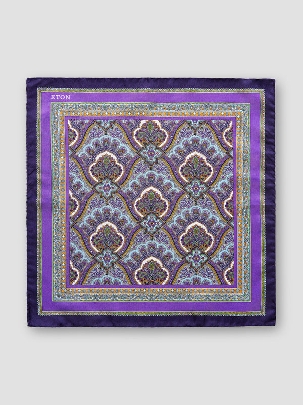 Purple Paisley Print Pocket Square