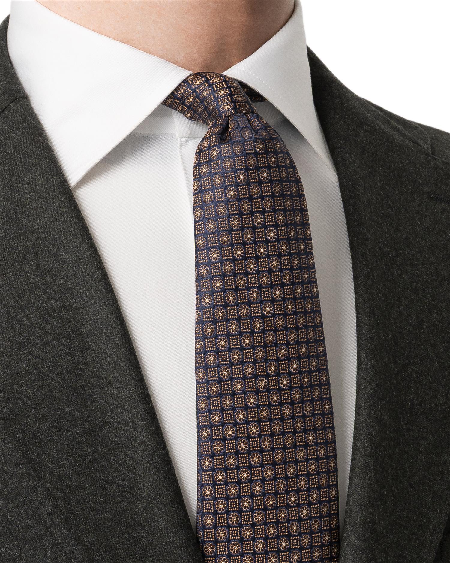 Yellow Medallion Woven Silk Tie