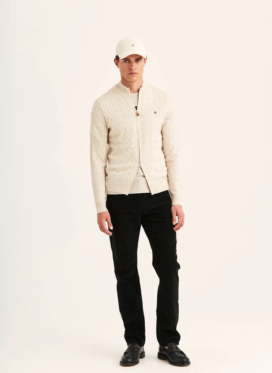 Merino Cable Zip Cardigan