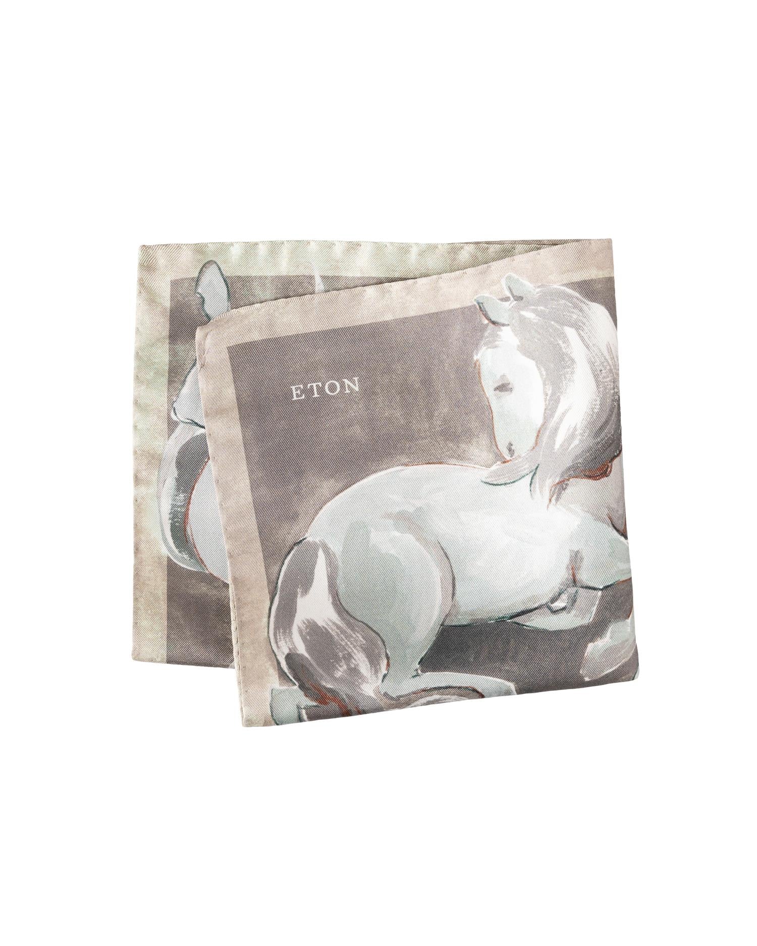 Horse Print Silk Pocket Square