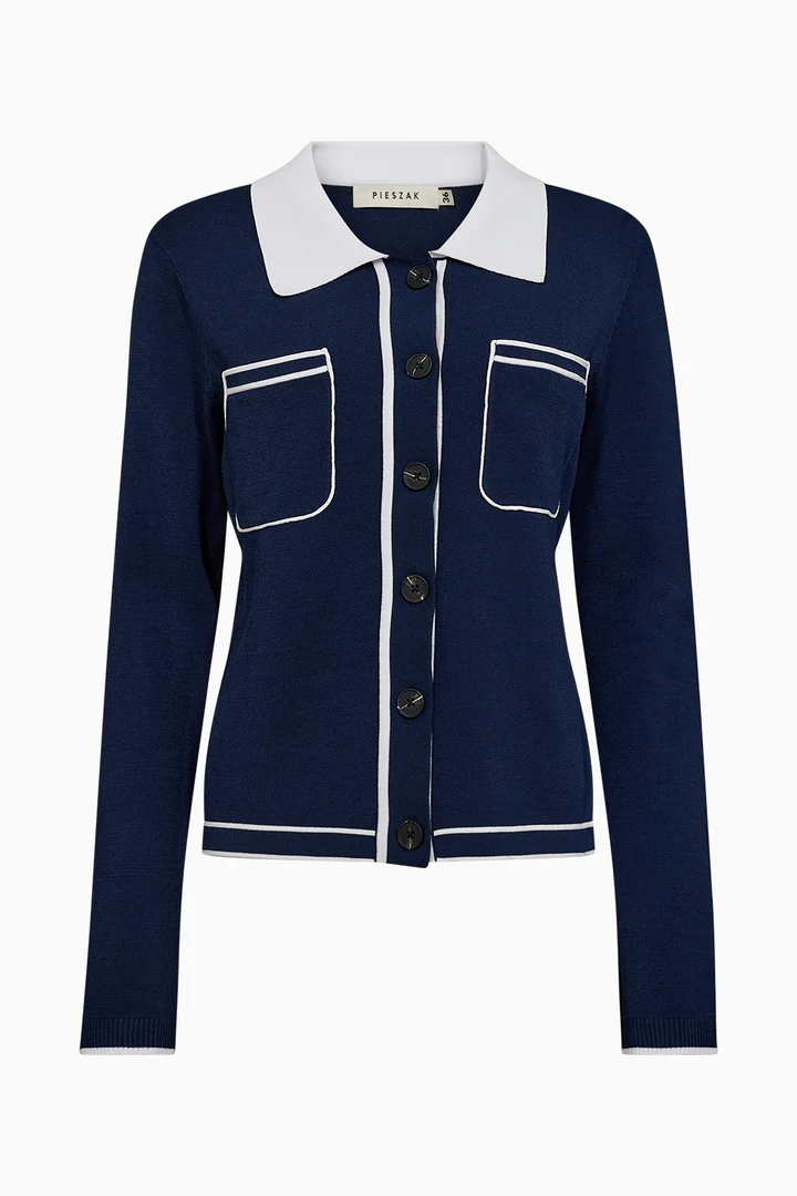 Vigga LS Contrast Polo Knit