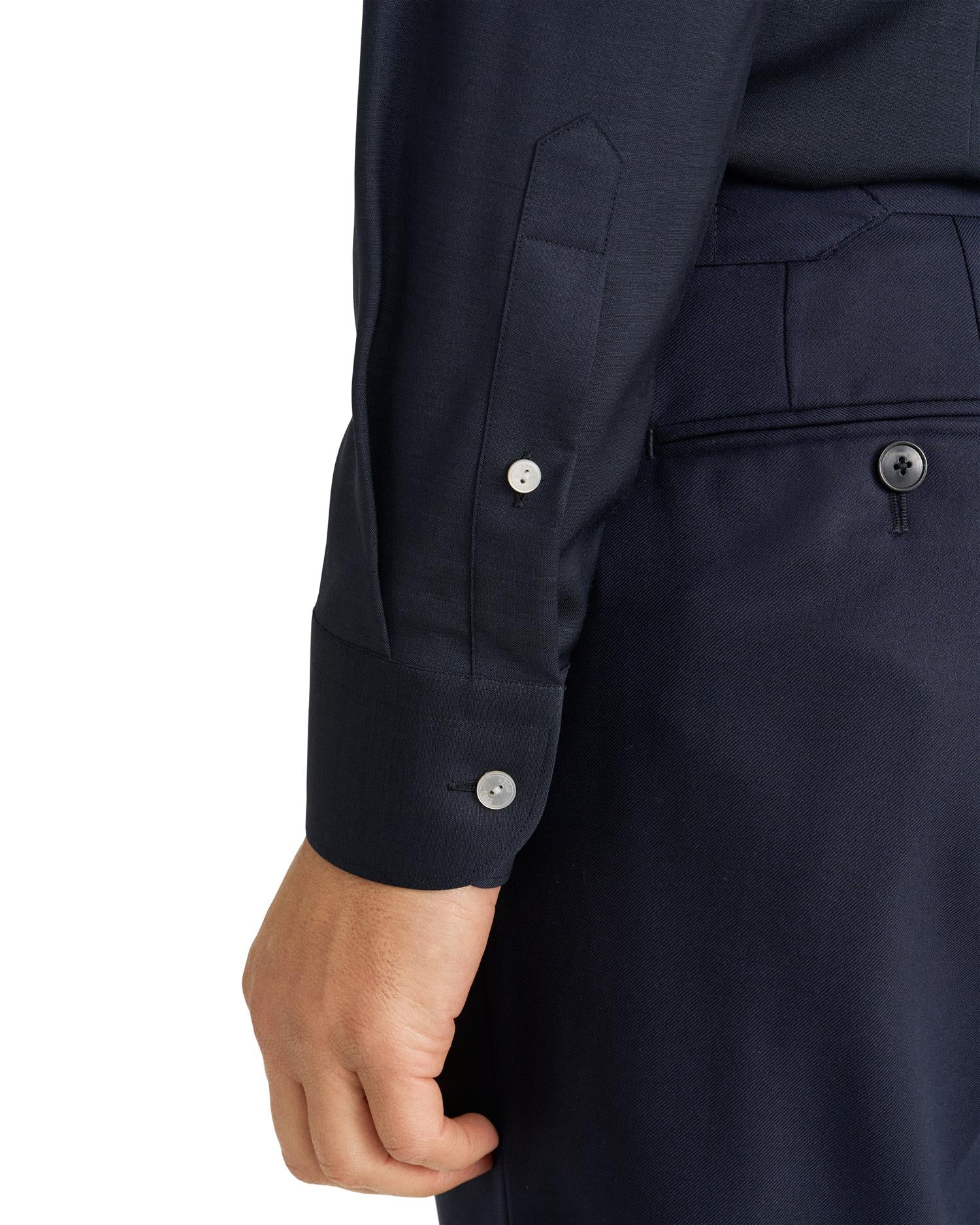 Navy blue Solid Merino Shirt