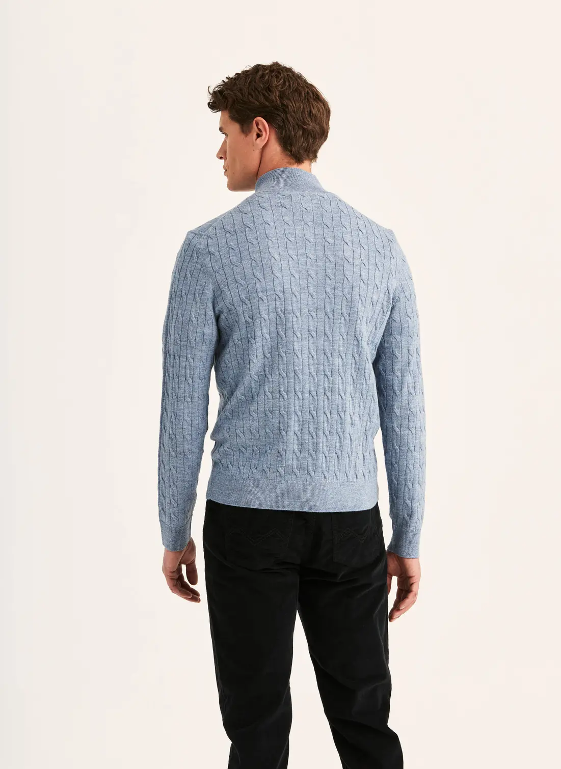 Merino Cable Zip Cardigan