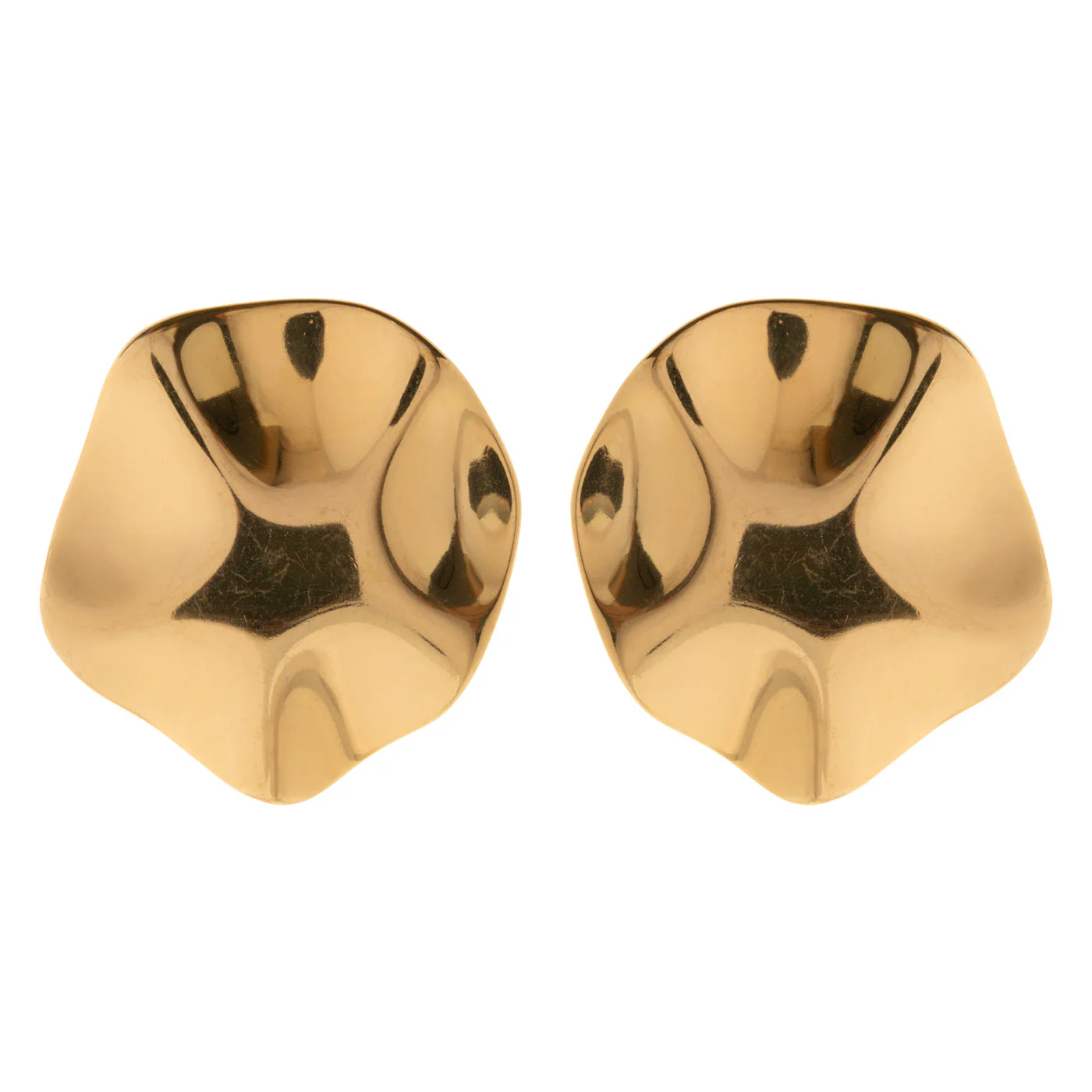 Amélie - Hammered Round Large Stud Earring Stainless Steel