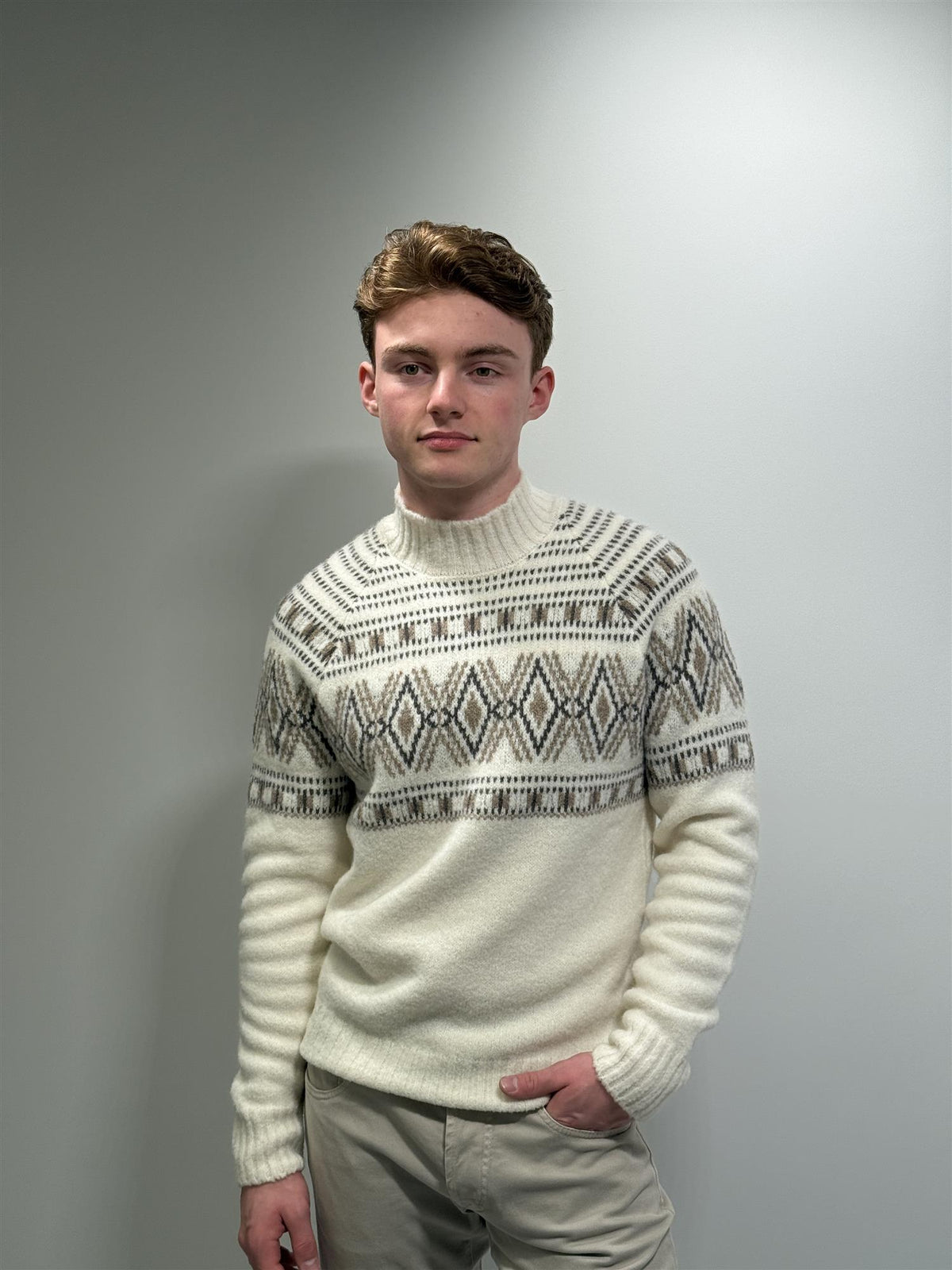Fair Isle Mock Neck