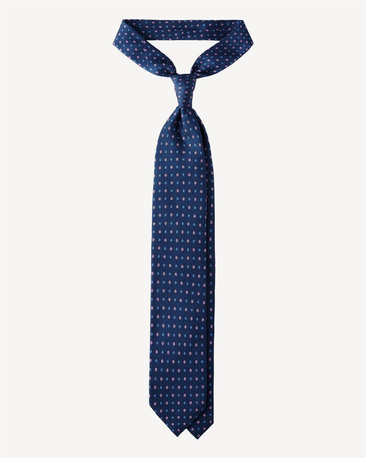 Floral Pattern Selftipped Silk Tie
