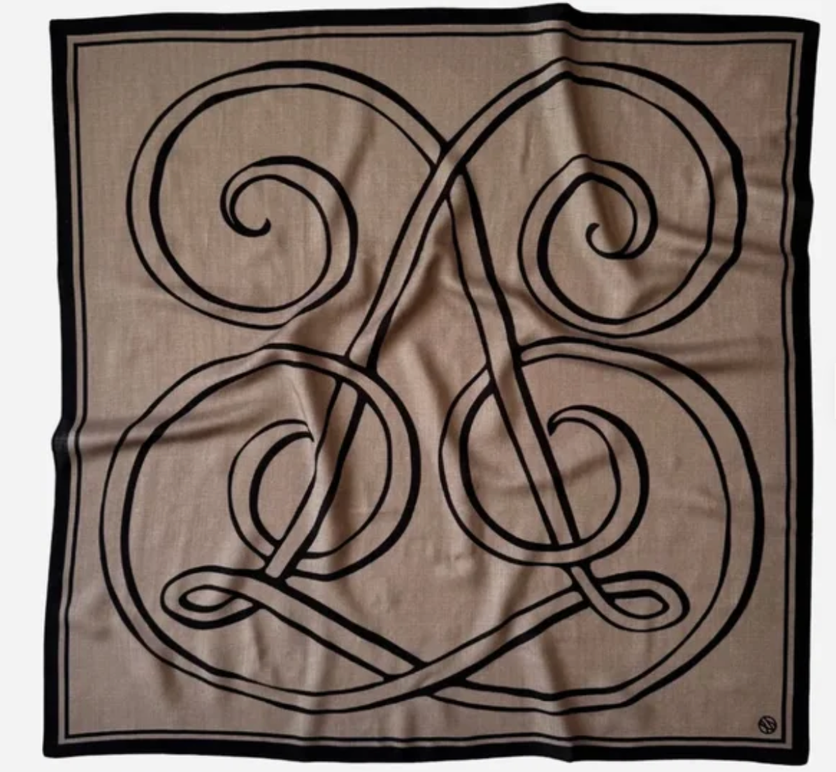 Wool monogram scarf