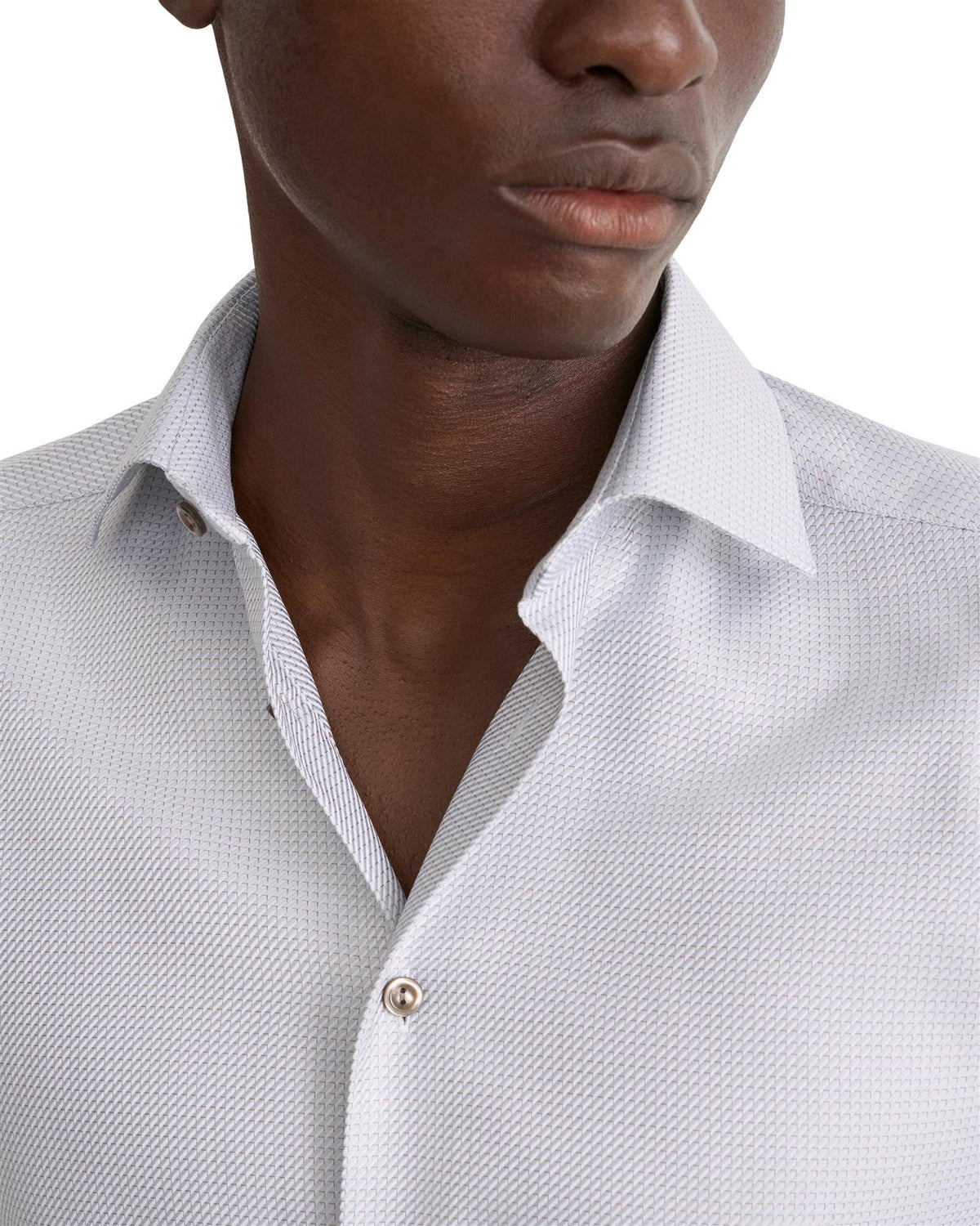 Mid grey Micro Check King Twill Shirt