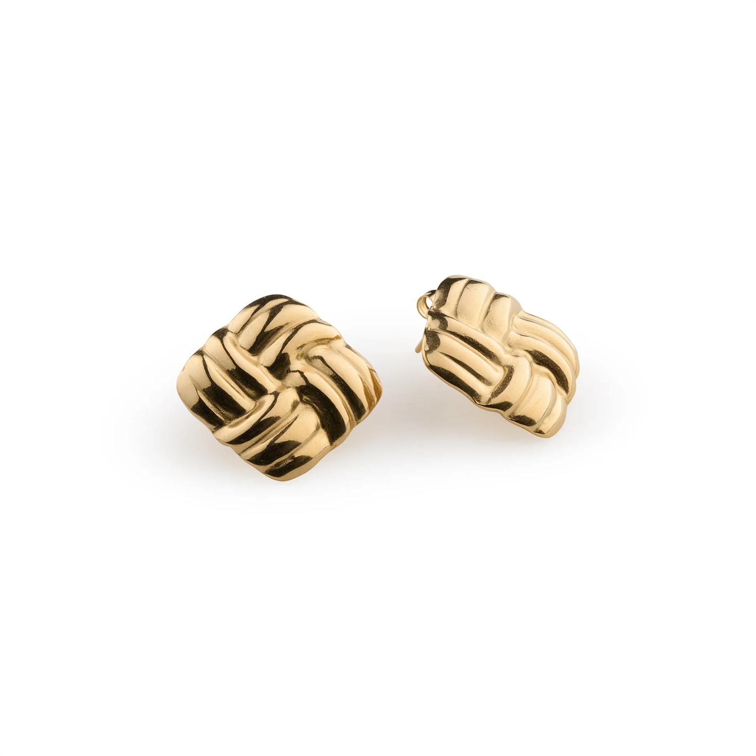 Hilde - Knot Stud Earrings Stainless Steel - Gold