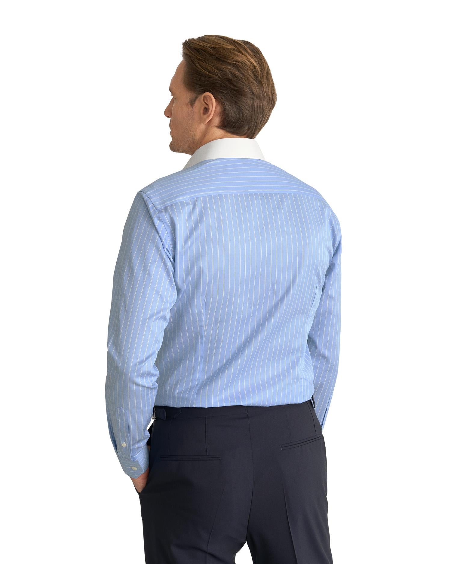 Mid blue Striped Signature Twill Shirt