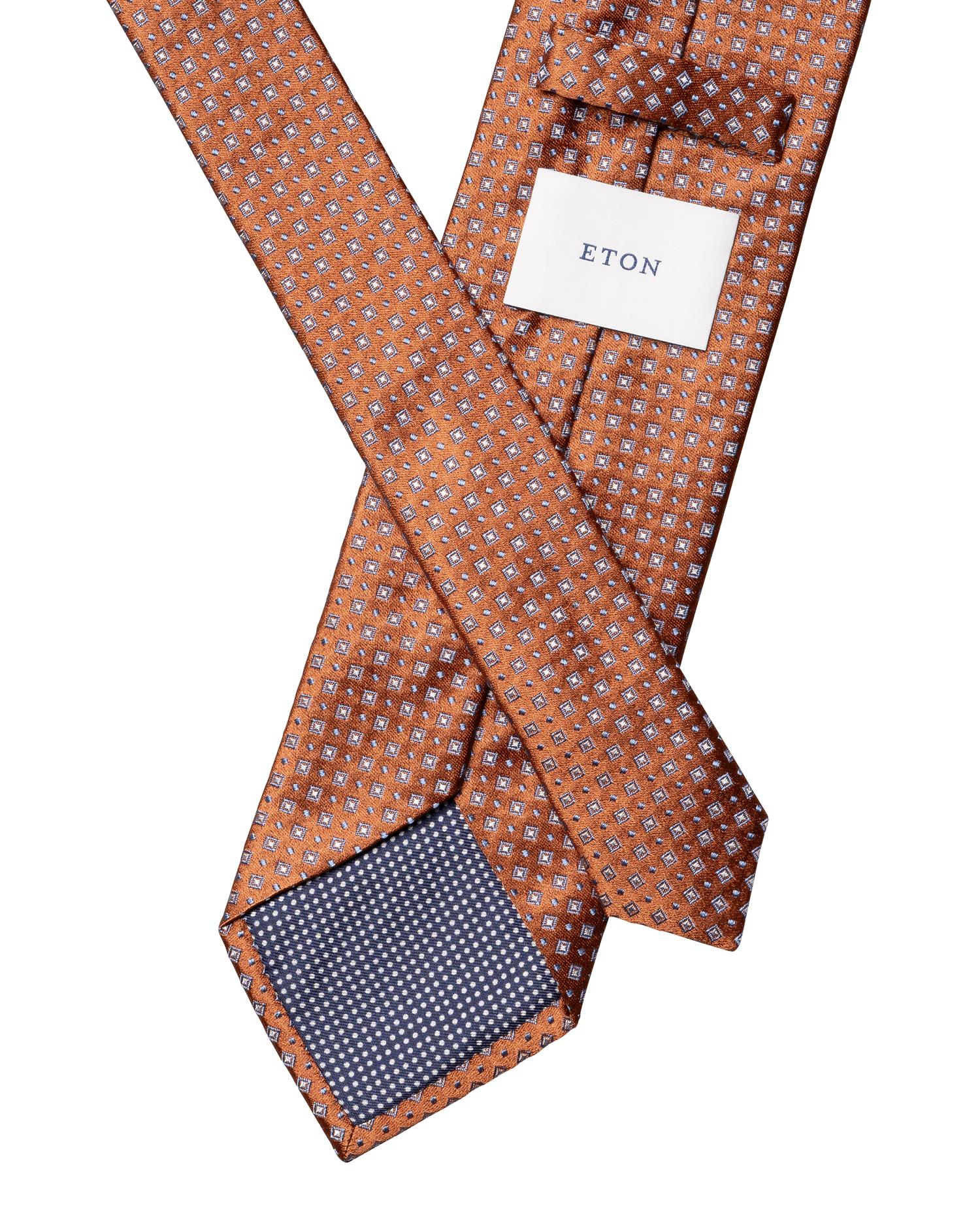 Orange Geometric Woven Silk Tie