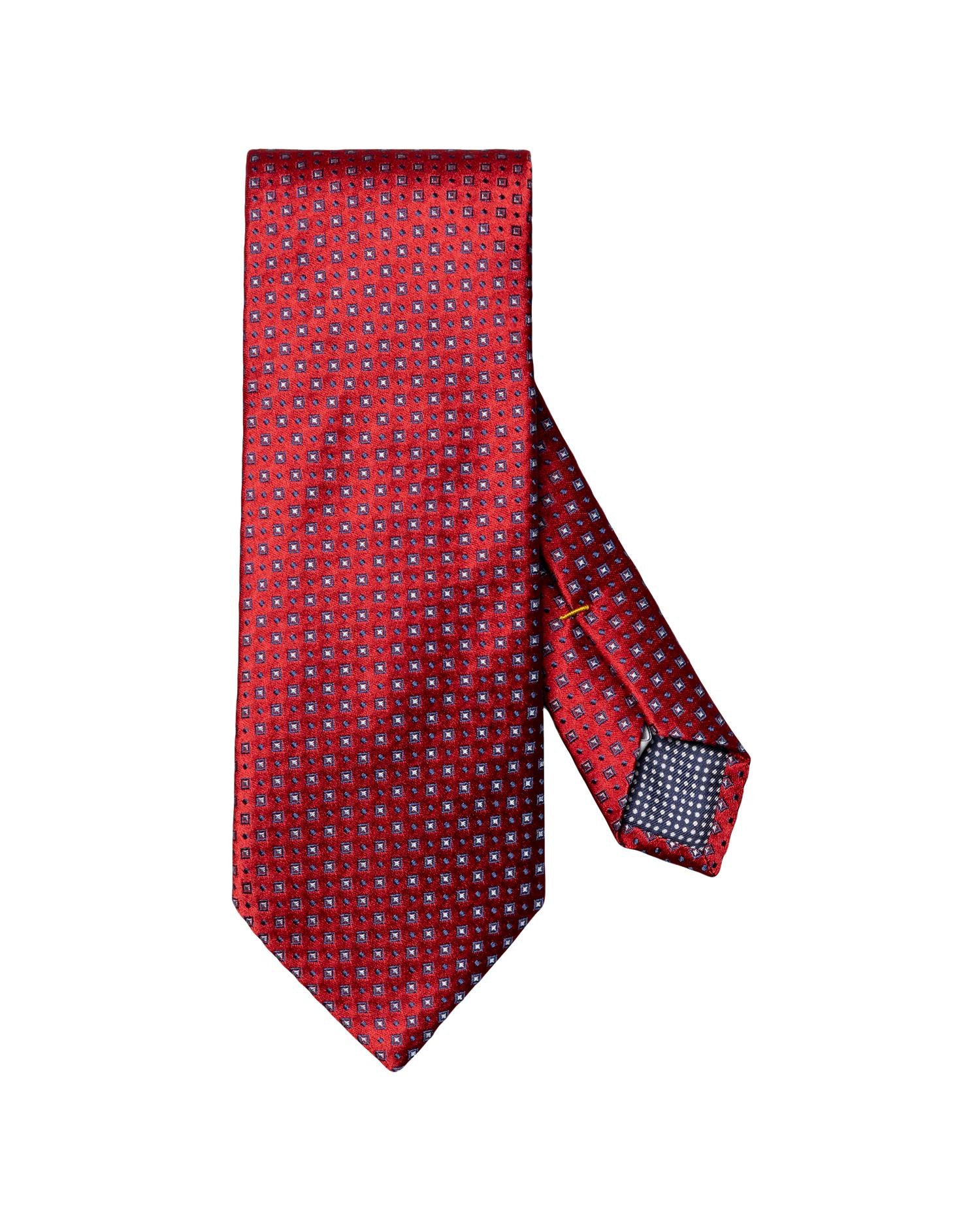 Red Geometric Woven Silk Tie