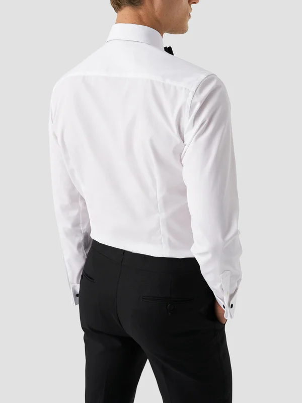 Slim Fit White Plissé Shirt
