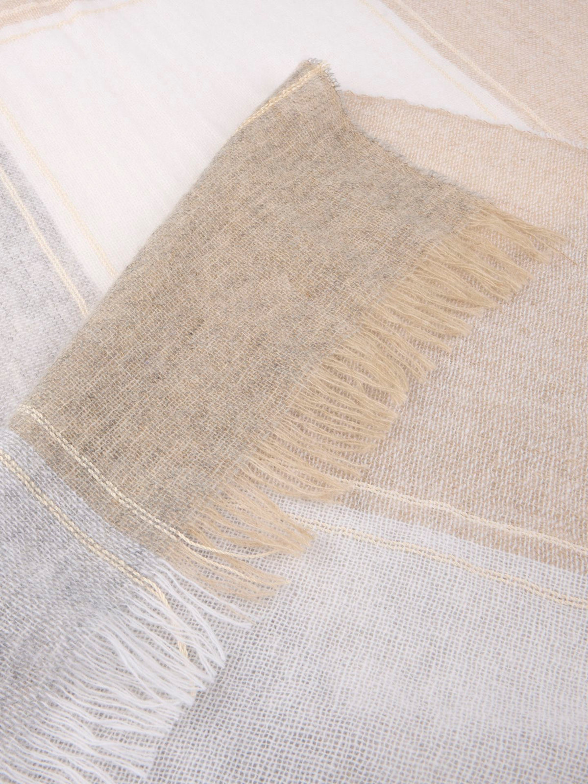 Lys Beige Skjerf I Ull/kasjmir