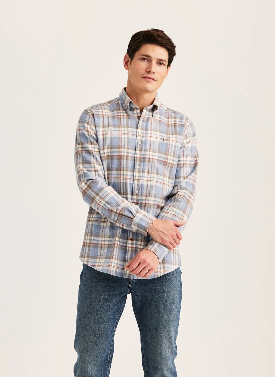 Happy Flannel Check Shirt-Classic Fit