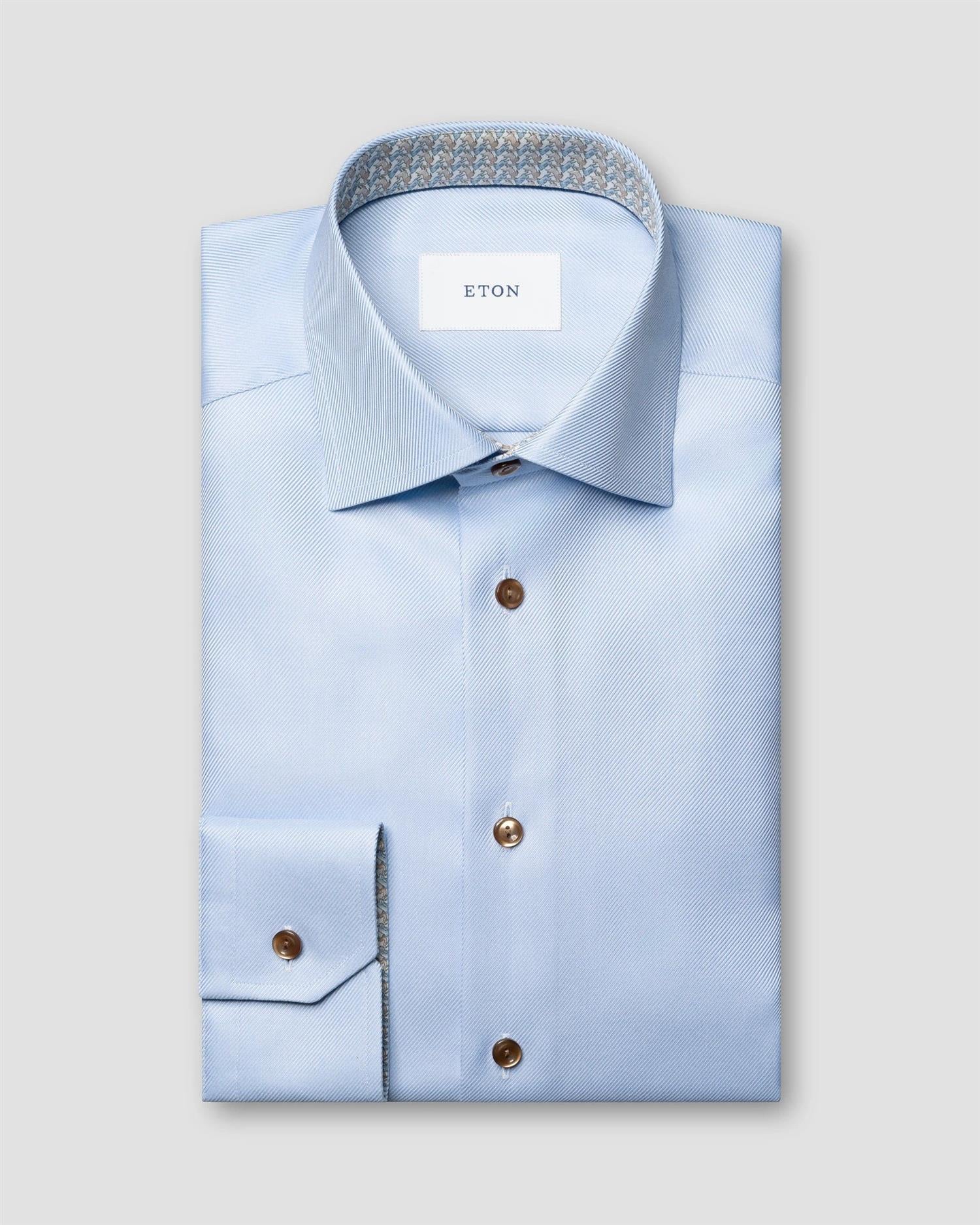 Slim Fit Geometric Effect Textured Twill Shirt