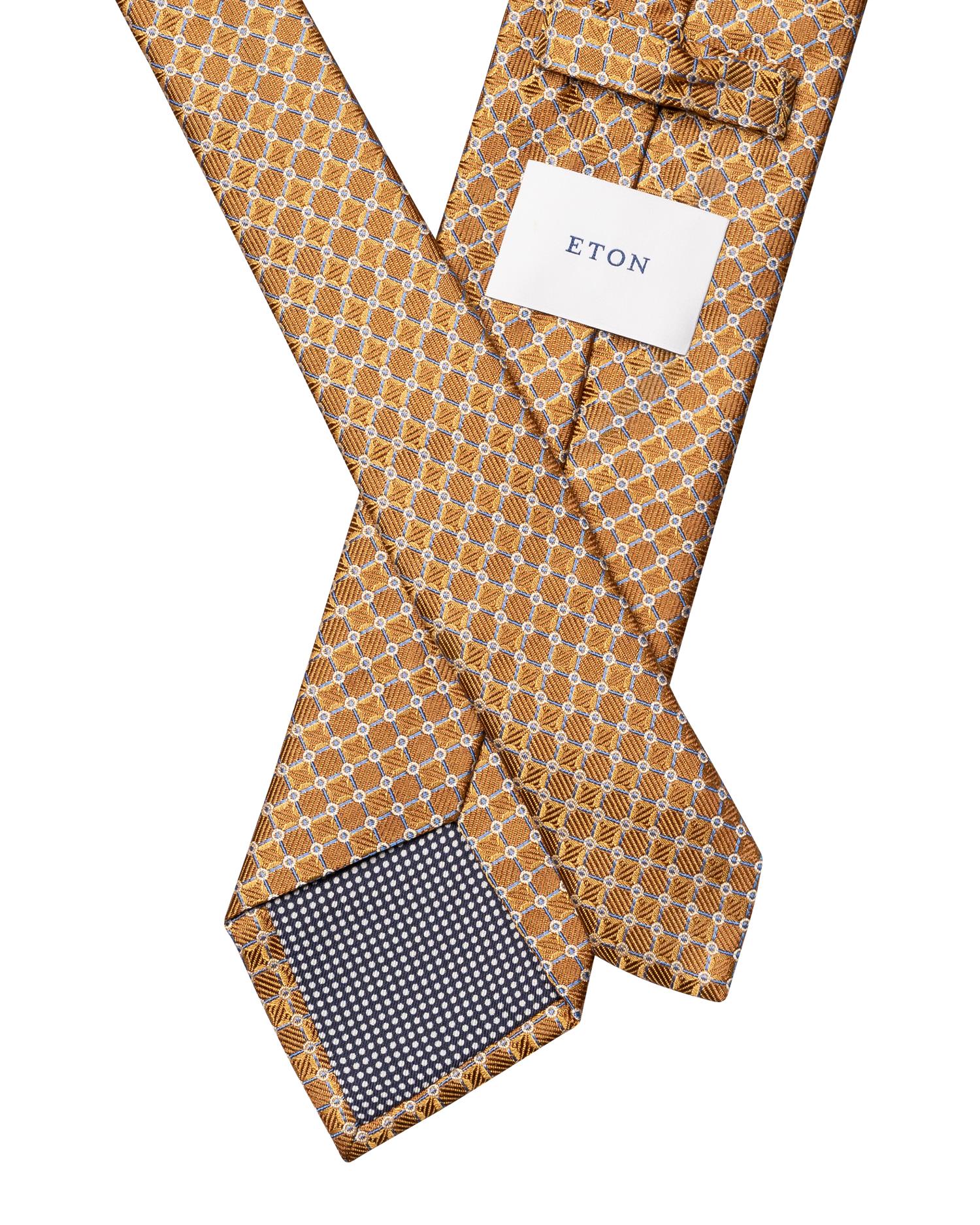 Yellow Geometric Woven Silk Tie