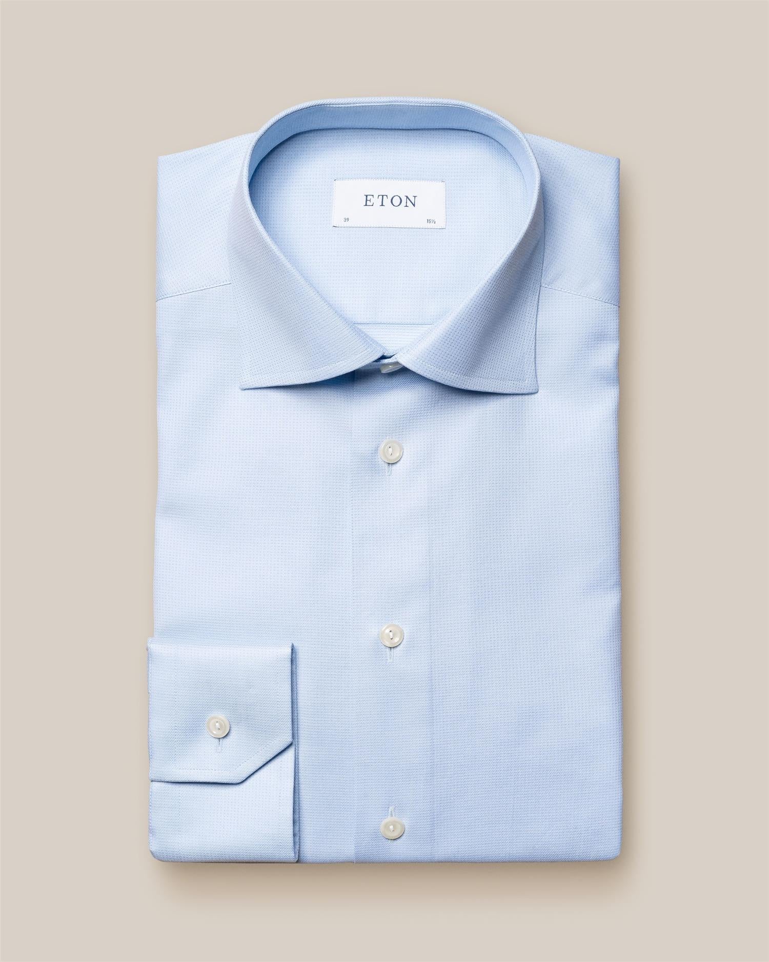 SLIM Mid Blue Pin-Dot Signature Twill Shirt