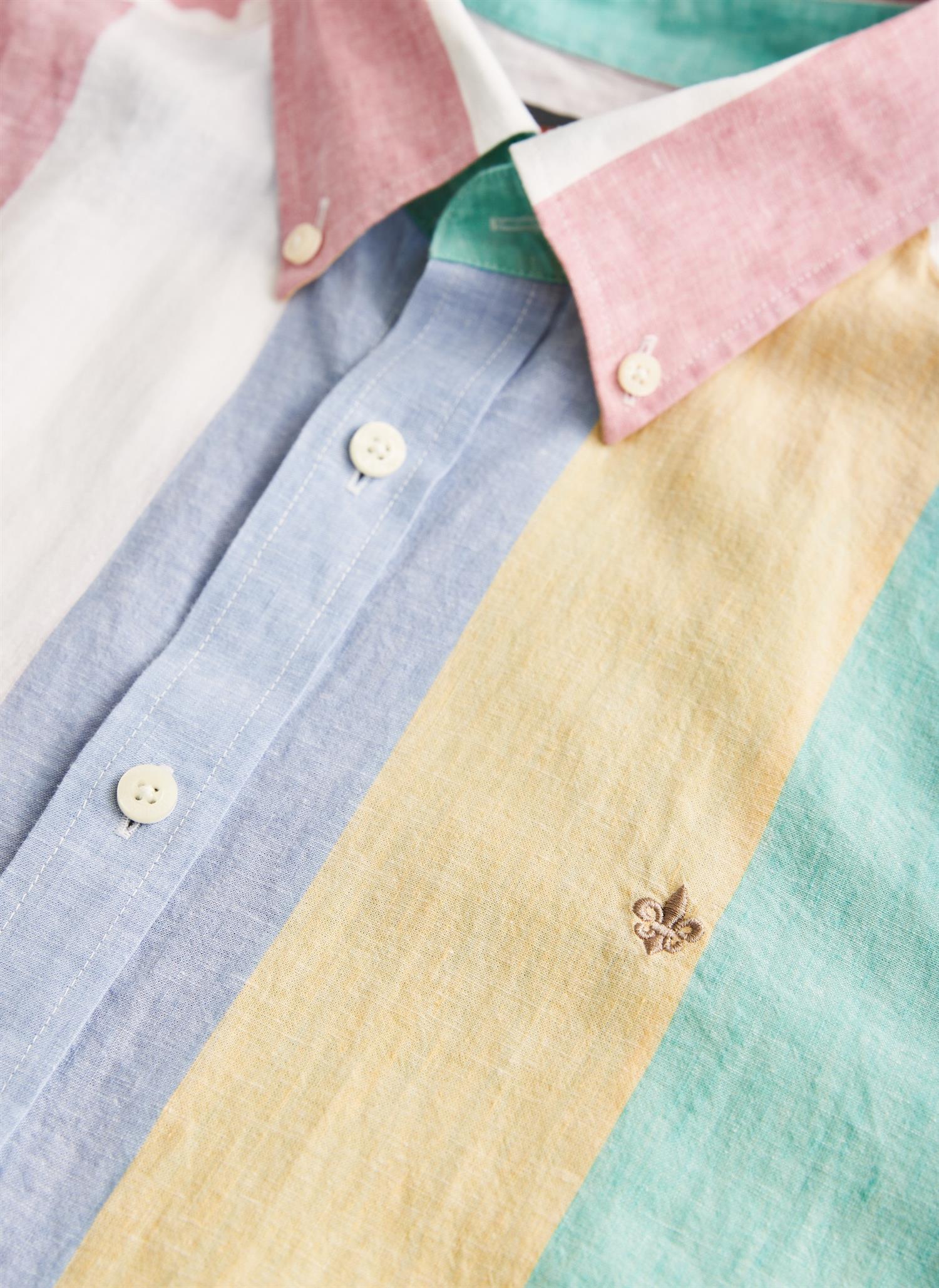 Happy Linen Stripe Shirt-Classic Fit