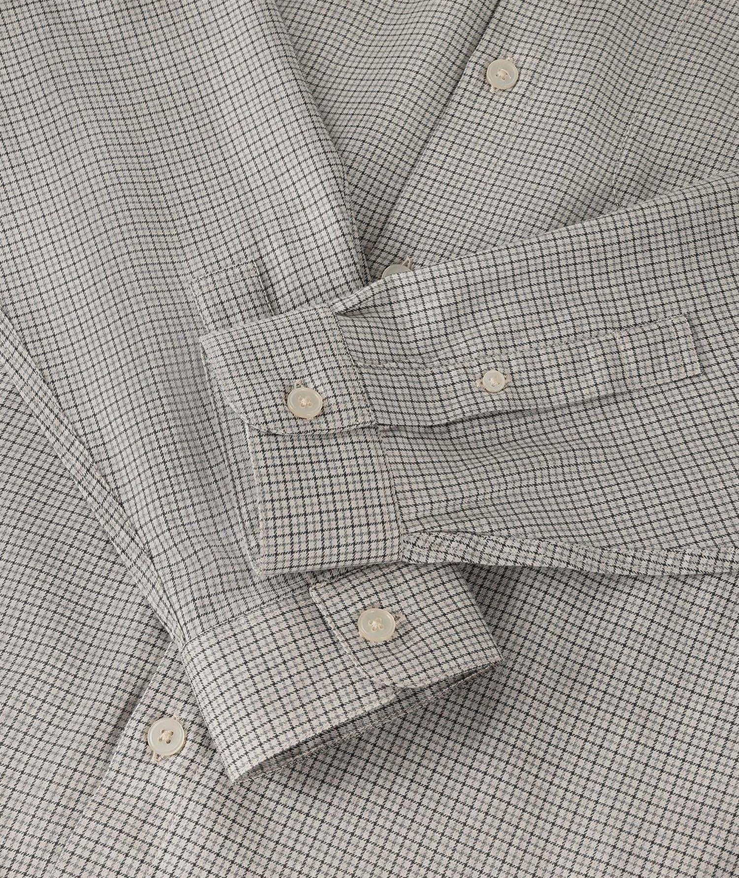 Relaxed LS Button Down Shirt - Bone/Grey Check