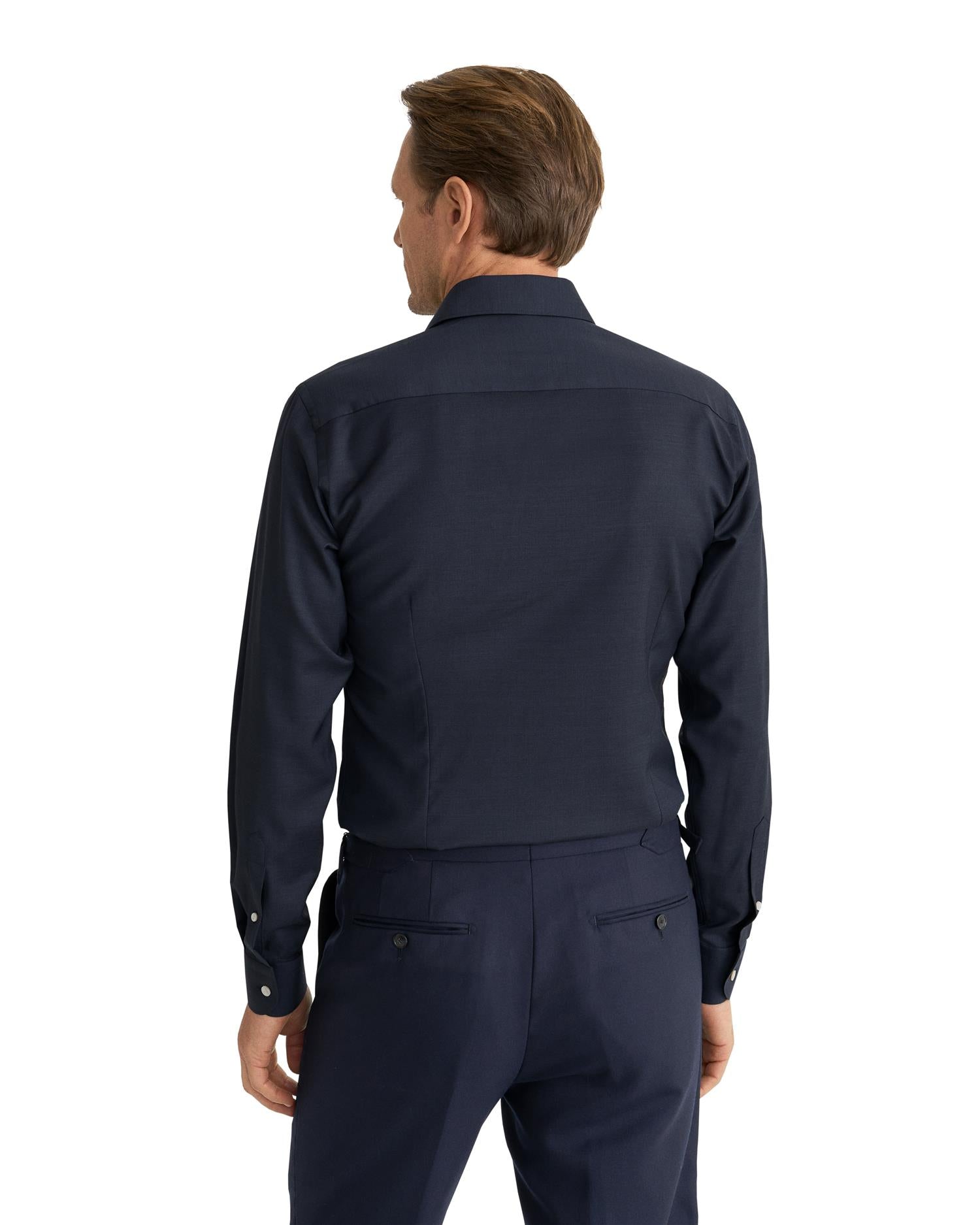 Navy blue Solid Merino Shirt