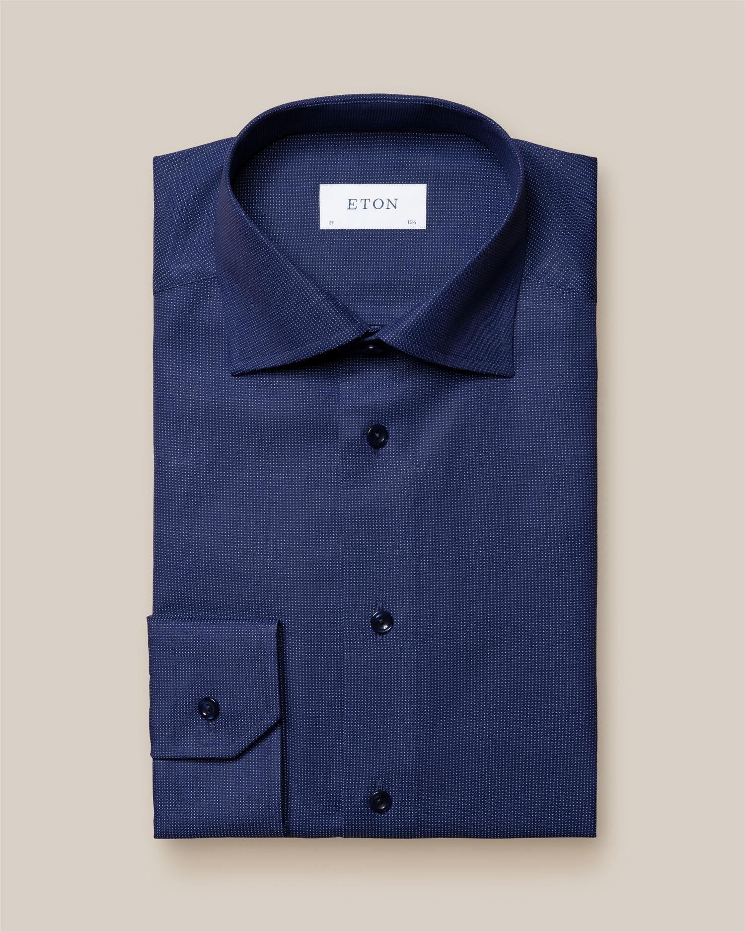 SLIM Dark Blue Pin-Dot Signature Twill Shirt