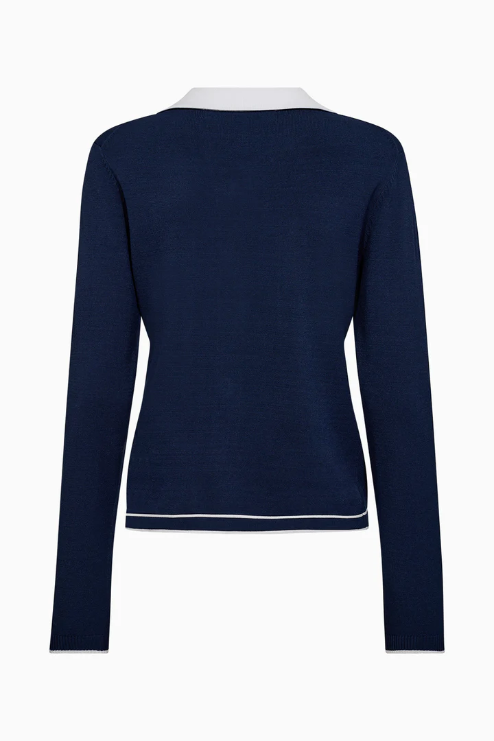 Vigga LS Contrast Polo Knit