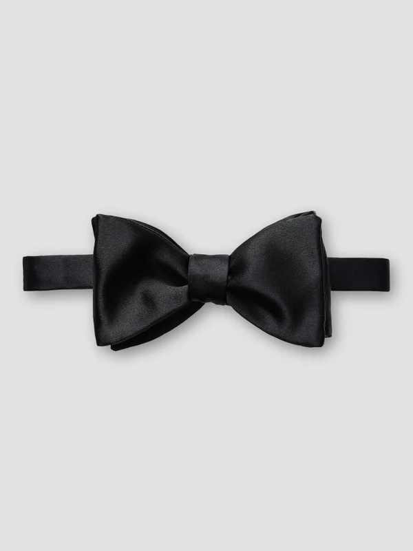 Black Silk Bow Tie – Self Tied