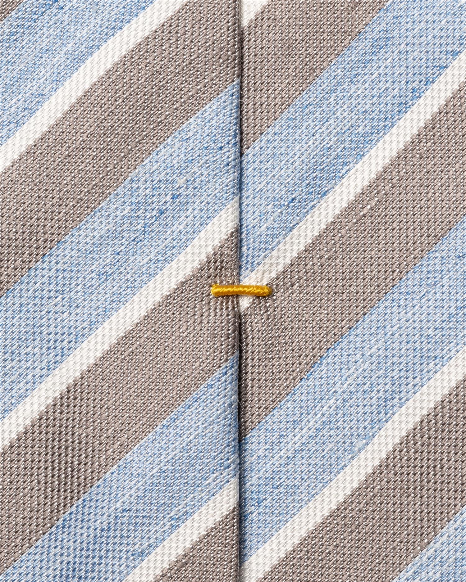 Striped Woven Linen Silk Tie