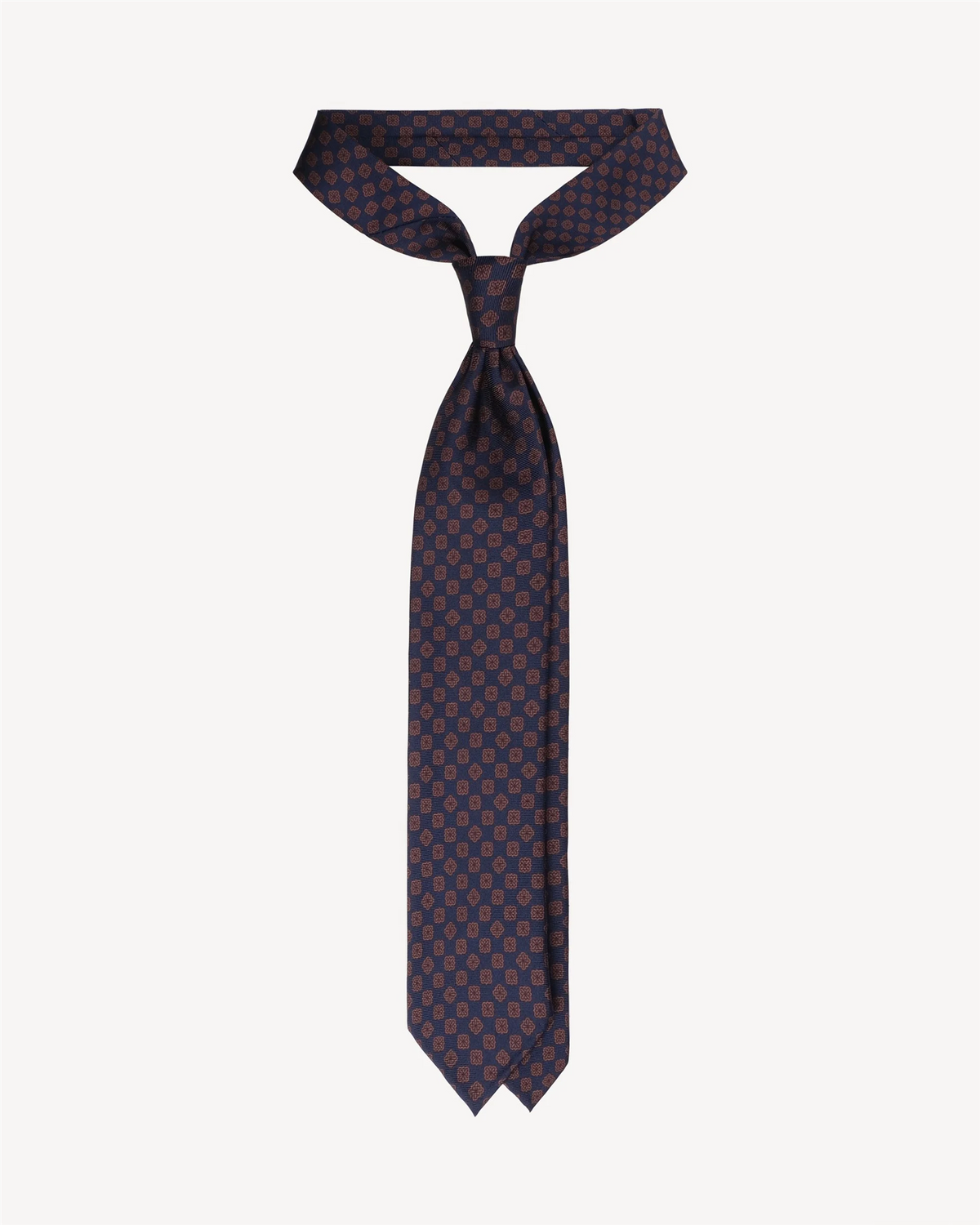 Floral Pattern Handprinted Silk Tie