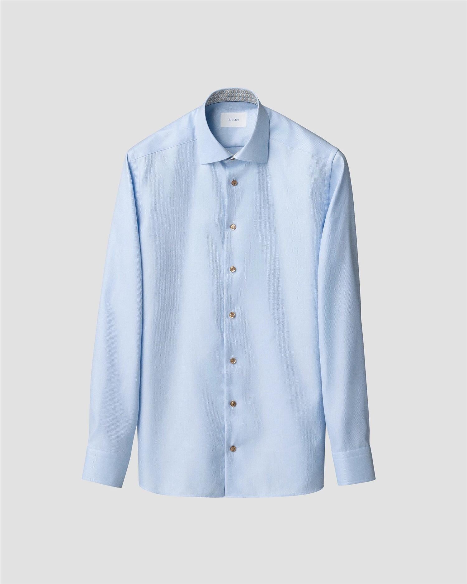 Slim Fit Geometric Effect Textured Twill Shirt