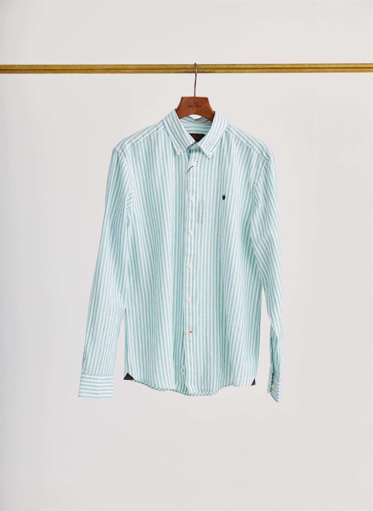 Douglas Linen Stripe Shirt-Classic Fit