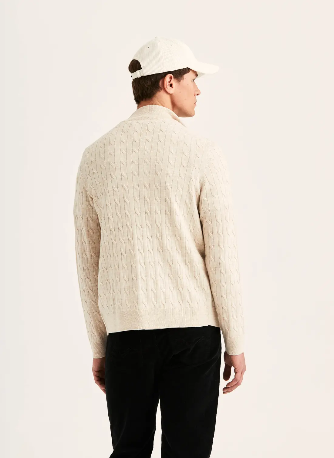 Merino Cable Zip Cardigan