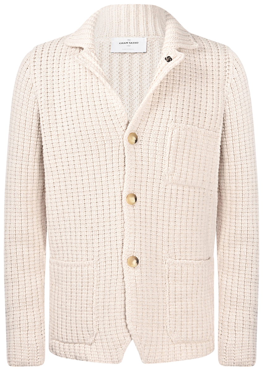 Waffle Stitch Super Geelong Knit Jacket