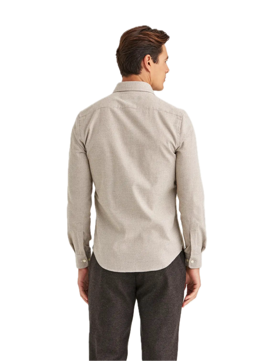 Soft Twill Dogtooth Shirt-Slim Fit