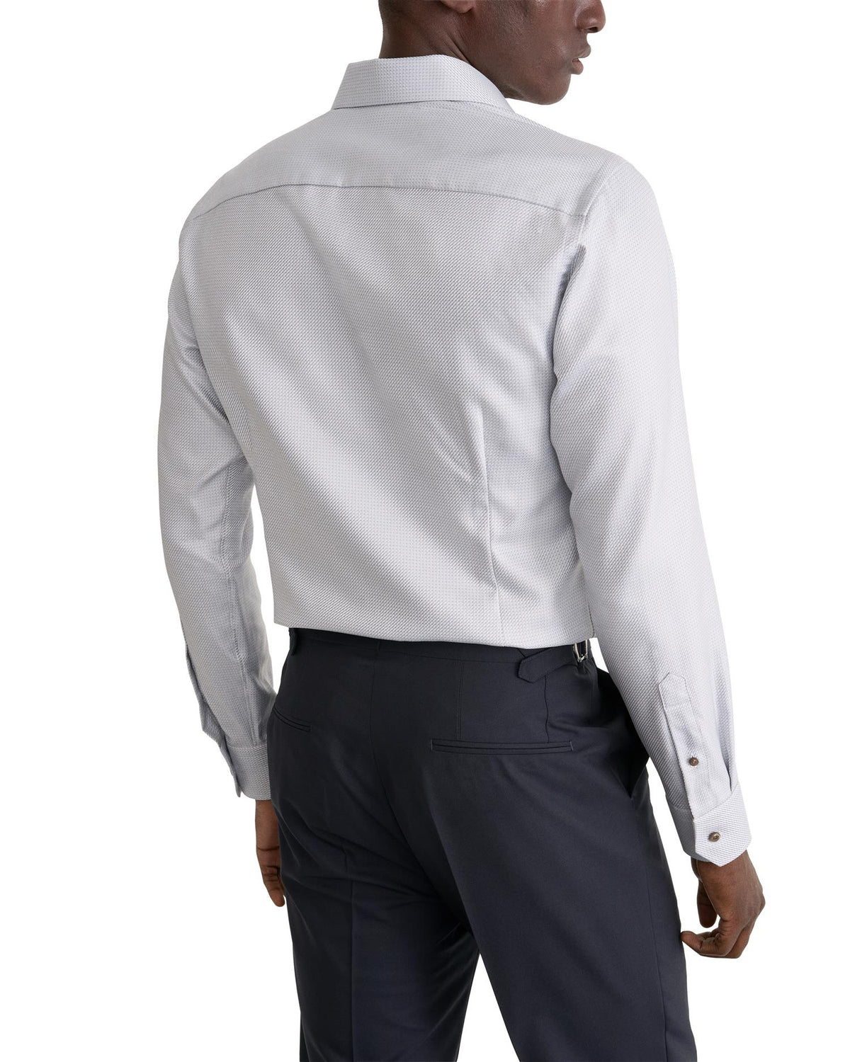 Mid grey Micro Check King Twill Shirt