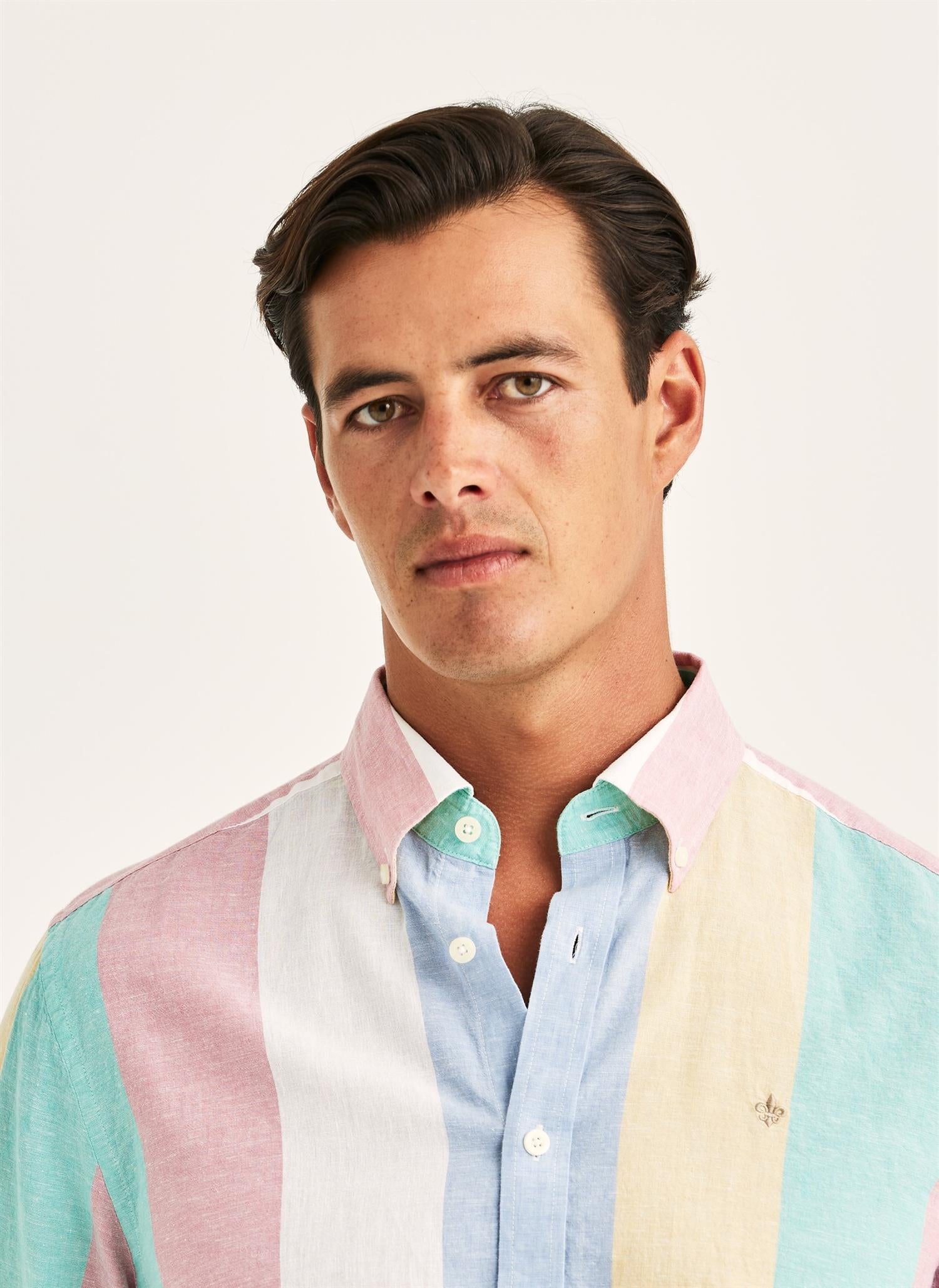 Happy Linen Stripe Shirt-Classic Fit