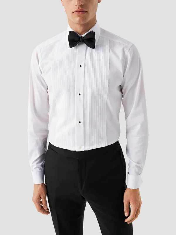 Slim Fit White Plissé Shirt
